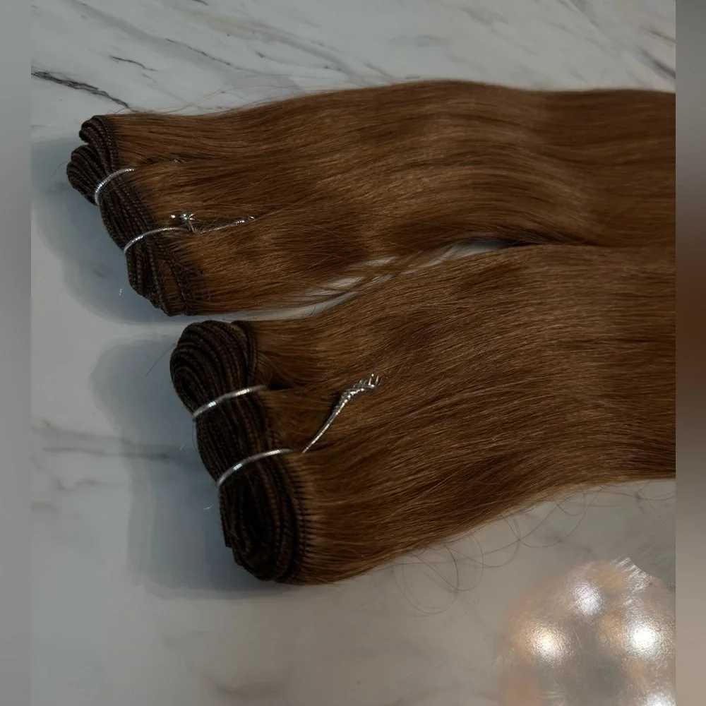 28” Honey Blonde Human Hair Imitation Weft Extensions – Long Straight